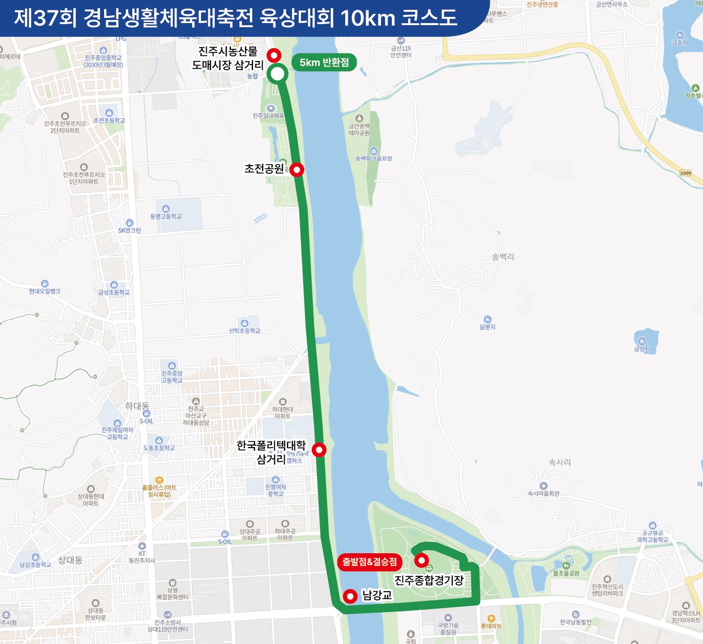 육상 로드레이스 10km 코스도